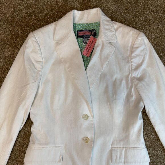 Vineyard Vines Katama Corded Blazer Jacket Womens Small White Single Breasted - Picture 2 of 14
